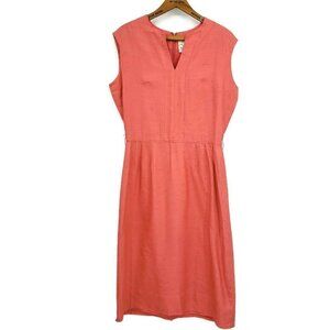 Vintage Pat Premo Raw Silk Dress Womens 14 Salmon Peach Sleeveless